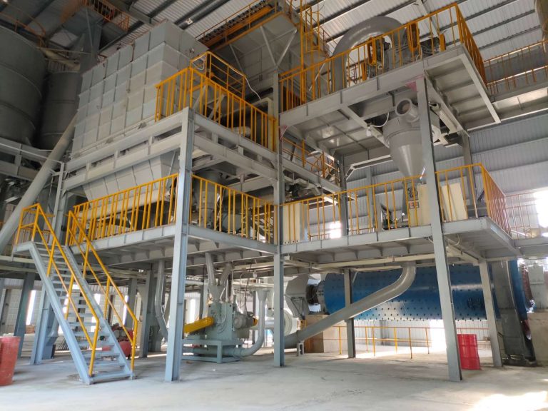 Calcium carbonate ball milling and classification + powder coating and modification production line