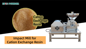 Impact mill for cation exchange Resin