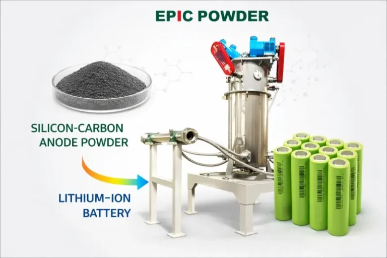 Broyeur à jet pour anodes silicium-carbone
